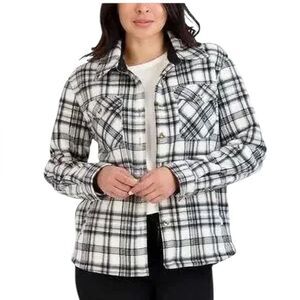SAGE Sage Long Sleeve Plaid Super Plush Sherpa Lined Fleece Shirt Jacket XXL 2X
